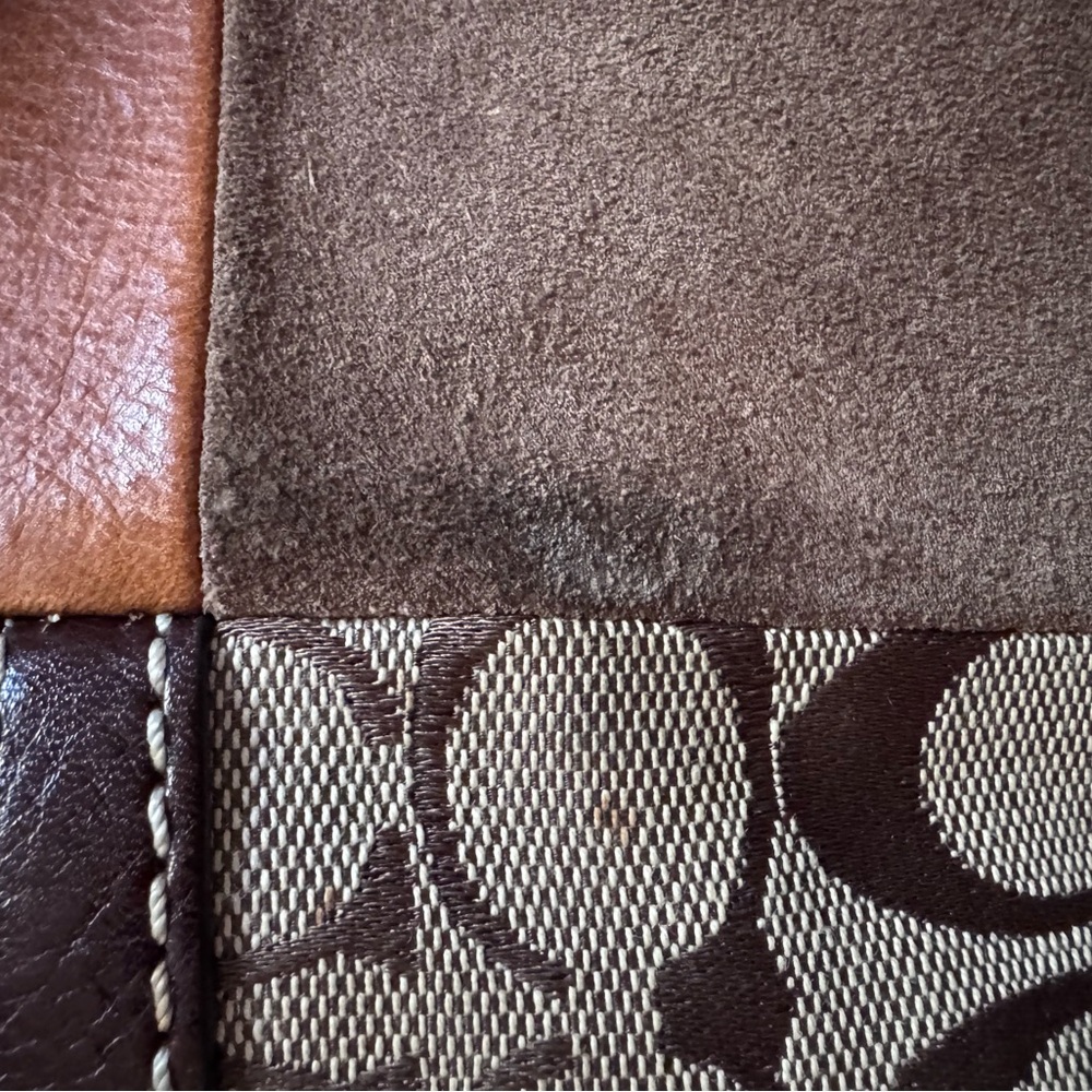 Vintage Brown and Tan Patchwork Coach Bag - Picture 8 of 9